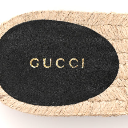 Gucci Monogram Matelasse GG Marmont Espadrille 20mm Slide Sandals 35 Beige Ebony Black 8 of 11