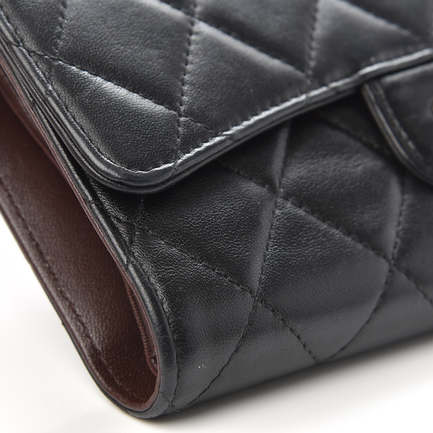 Chanel Lambskin Quilted Large Flap Wallet Black 8 of 13
