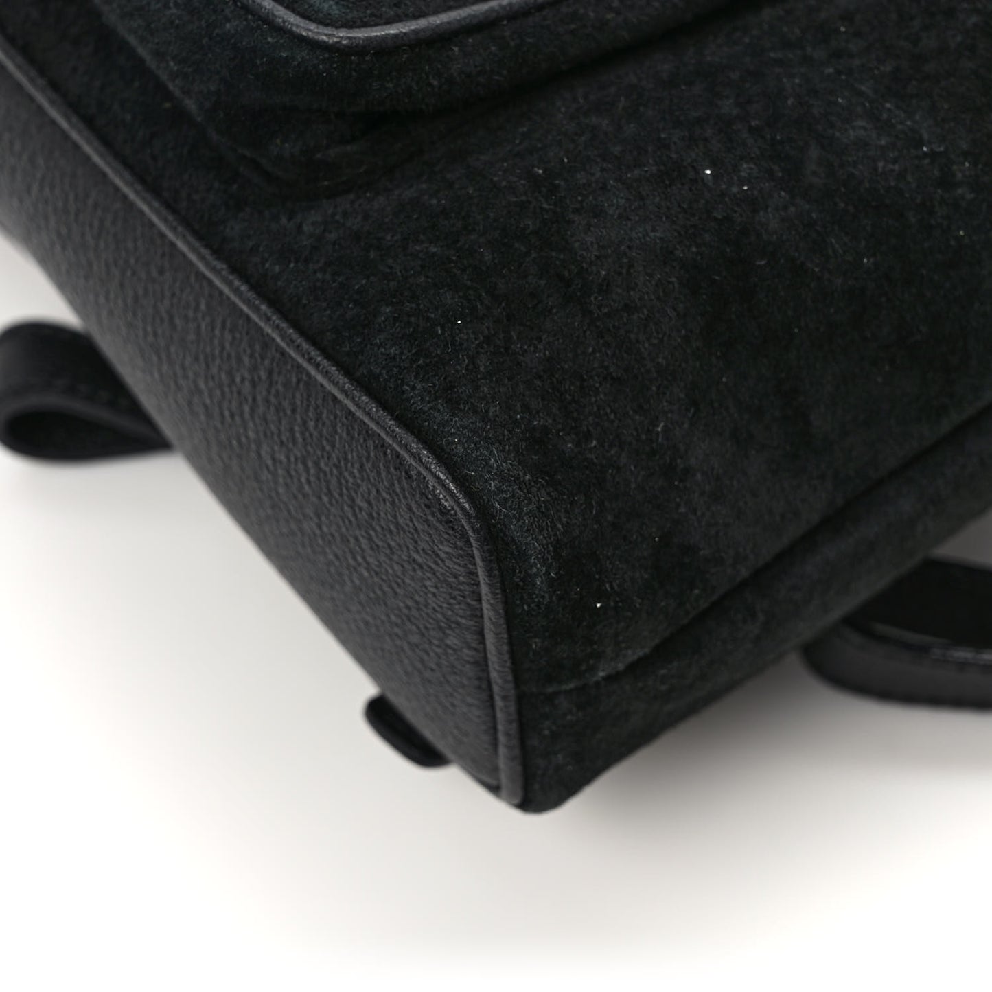 Calfskin Suede Bamboo Mini Backpack Black