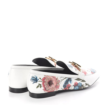 Louis Vuitton Calfskin Upper Case Flat Flowers Loafer 38 White Multicolor 4 of 7
