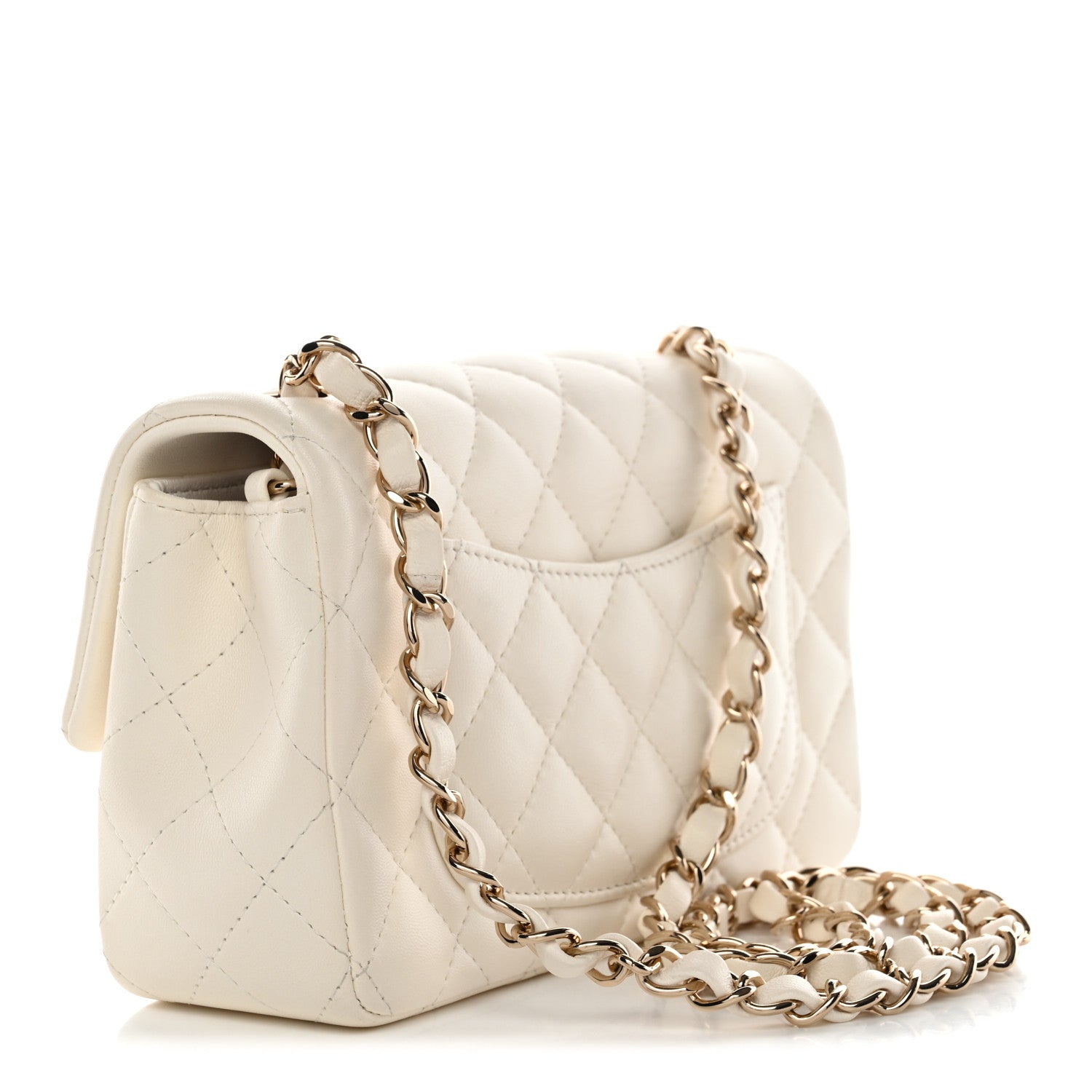 Chanel Lambskin Quilted Mini Rectangular Flap White 3 of 11