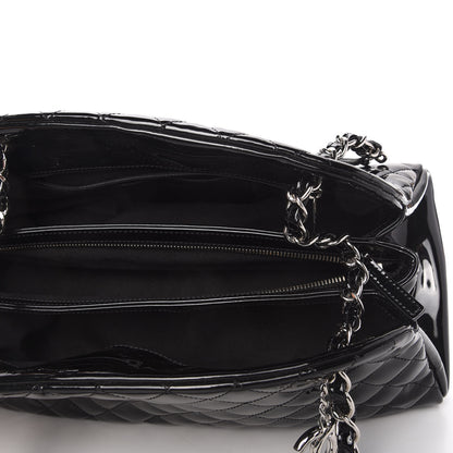 Chanel Patent Quilted Medium Just Mademoiselle Bowling Bag Black 5 of 10