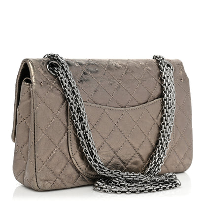 Chanel Metallic Aged Calfskin Quilted 2.55 Reissue 225 Flap Pewter 3 of 13