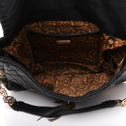 Versace Nappa Barocco Quilted Studded Calliope Vanitas Shoulder Bag Black 6 of 19