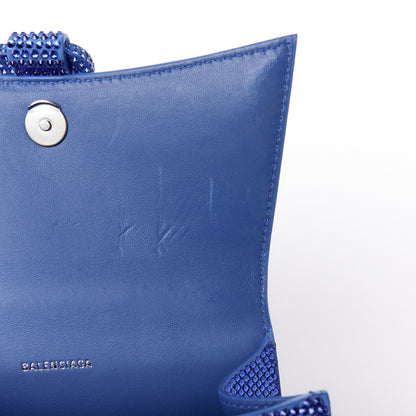 Balenciaga Strass Suede Hourglass Top Handle Bag XS Electric Blue 11 of 12