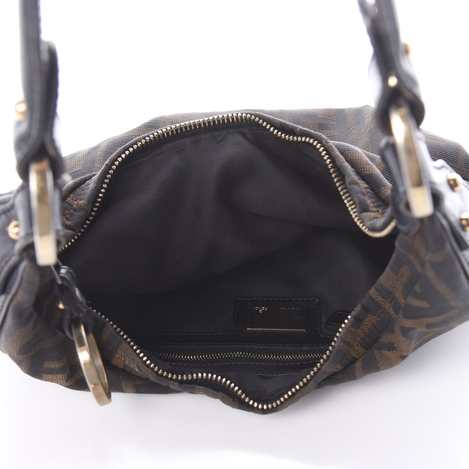 Fendi Zucca Cuoio Lucido Small Chef Hobo Tobacco Moro 5 of 15