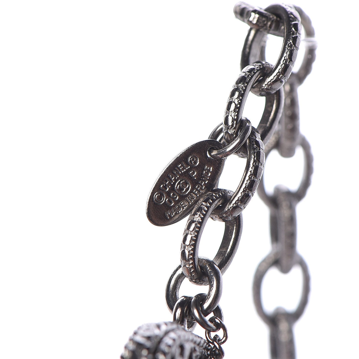 Chanel Gripoix CC Long Multistrand Necklace Ruthenium Black 4 of 5