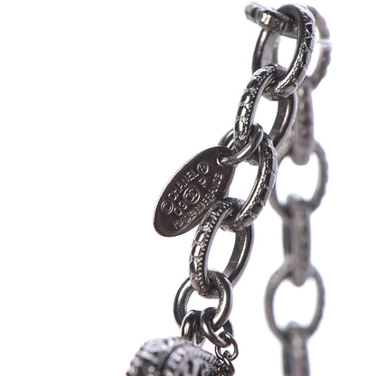 Chanel Gripoix CC Long Multistrand Necklace Ruthenium Black 4 of 5