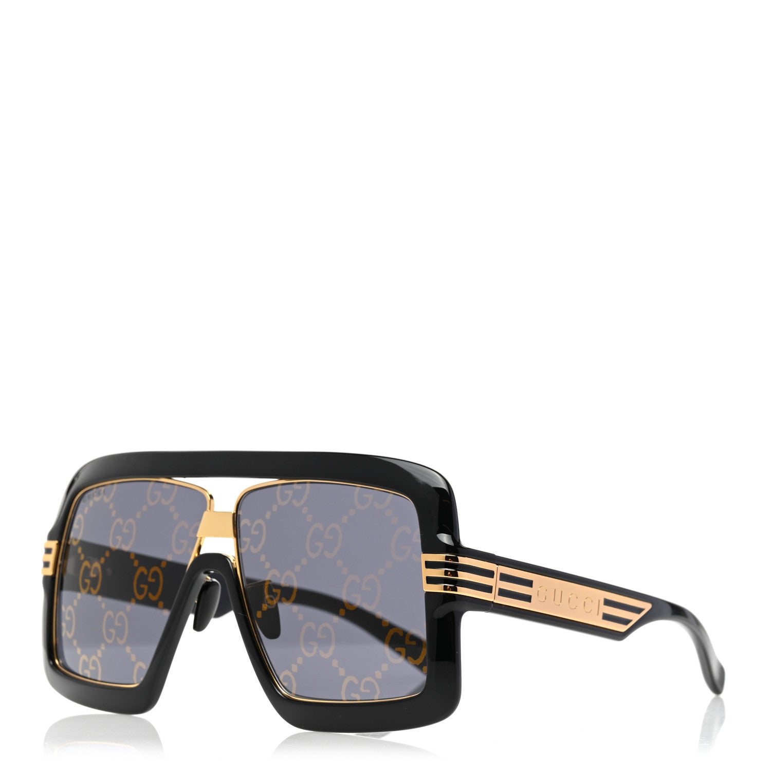 Gucci Acetate Shield GG0900S Sunglasses Black 1 of 9