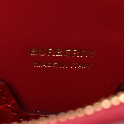 Burberry Calfskin Alligator Embossed Mini TB Shoulder Pouch Dark Carmine 6 of 7