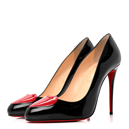 Christian Louboutin Patent Doracora 100 Pumps 39.5 Black Red 4 of 9