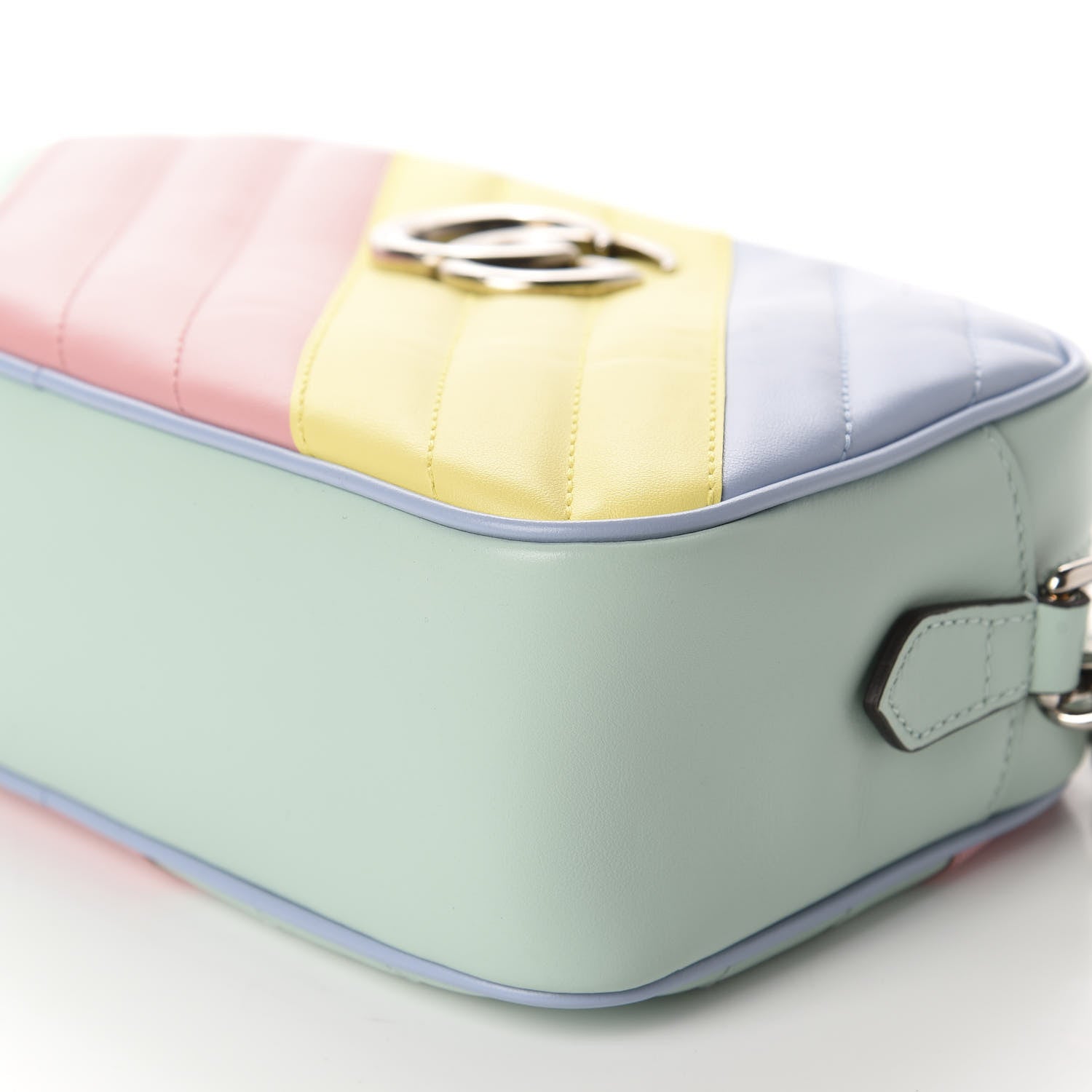 Gucci Calfskin Matelasse Diagonal Small GG Marmont Chain Shoulder Bag Multicolor Pastel 6 of 11