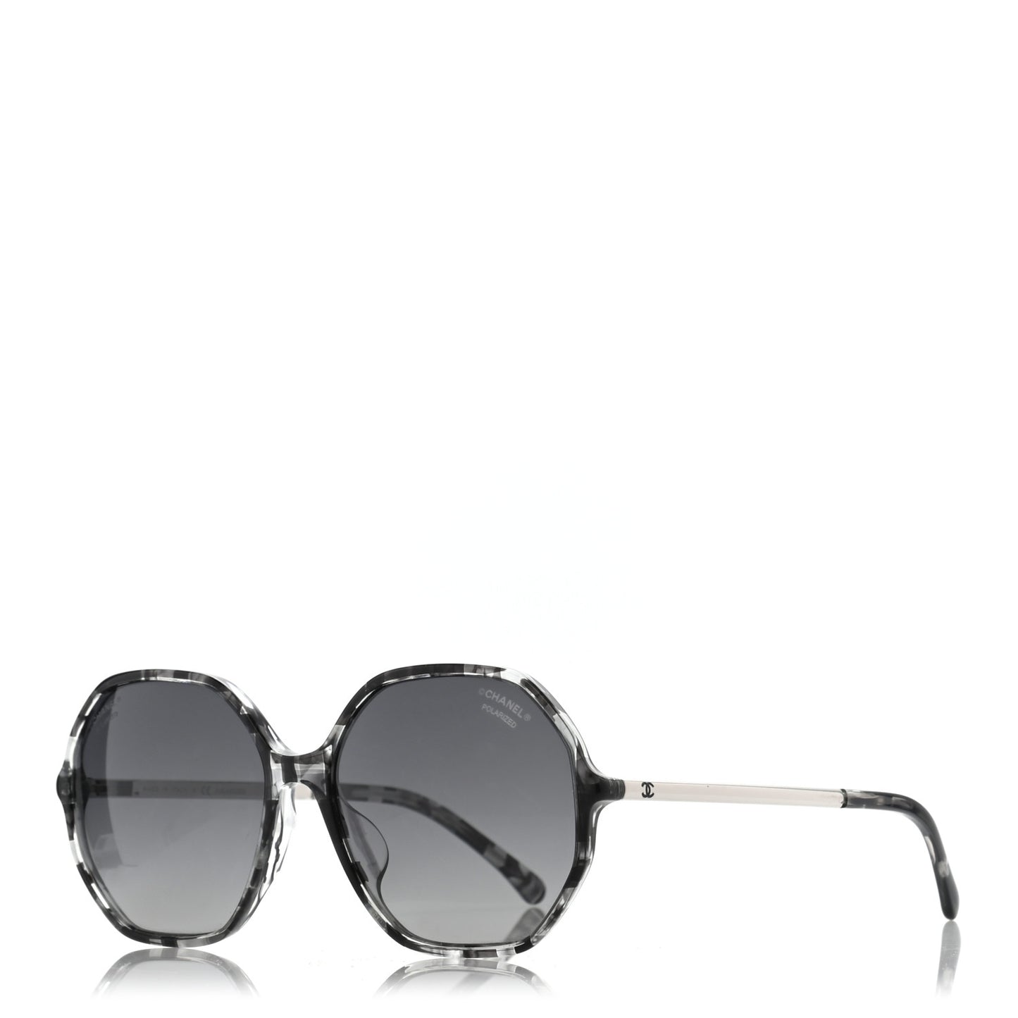 Acetate Polarized Oversized CC Sunglasses 5345-A Black Grey