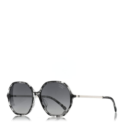 Chanel Acetate Polarized Oversized CC Sunglasses 5345-A Black Grey 1 of 8
