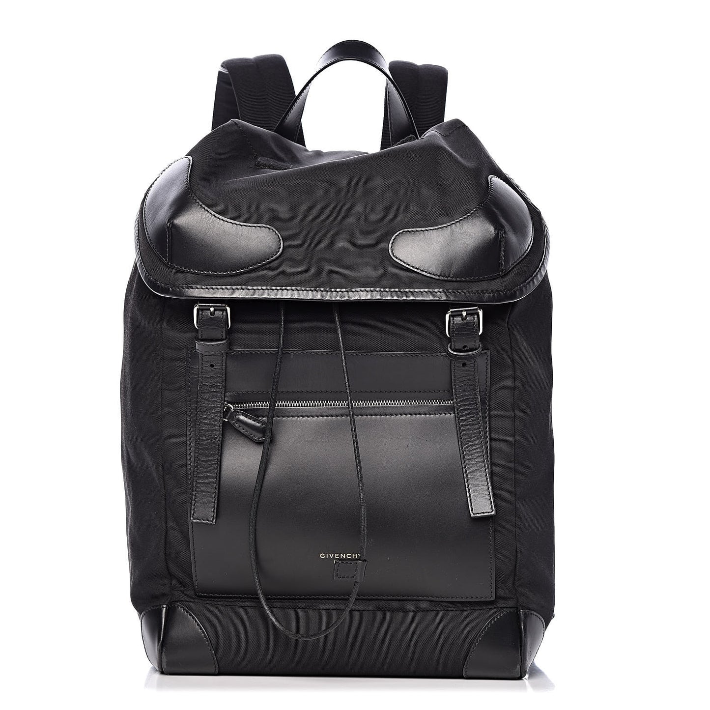 Nylon Calfskin Rider Backpack Black