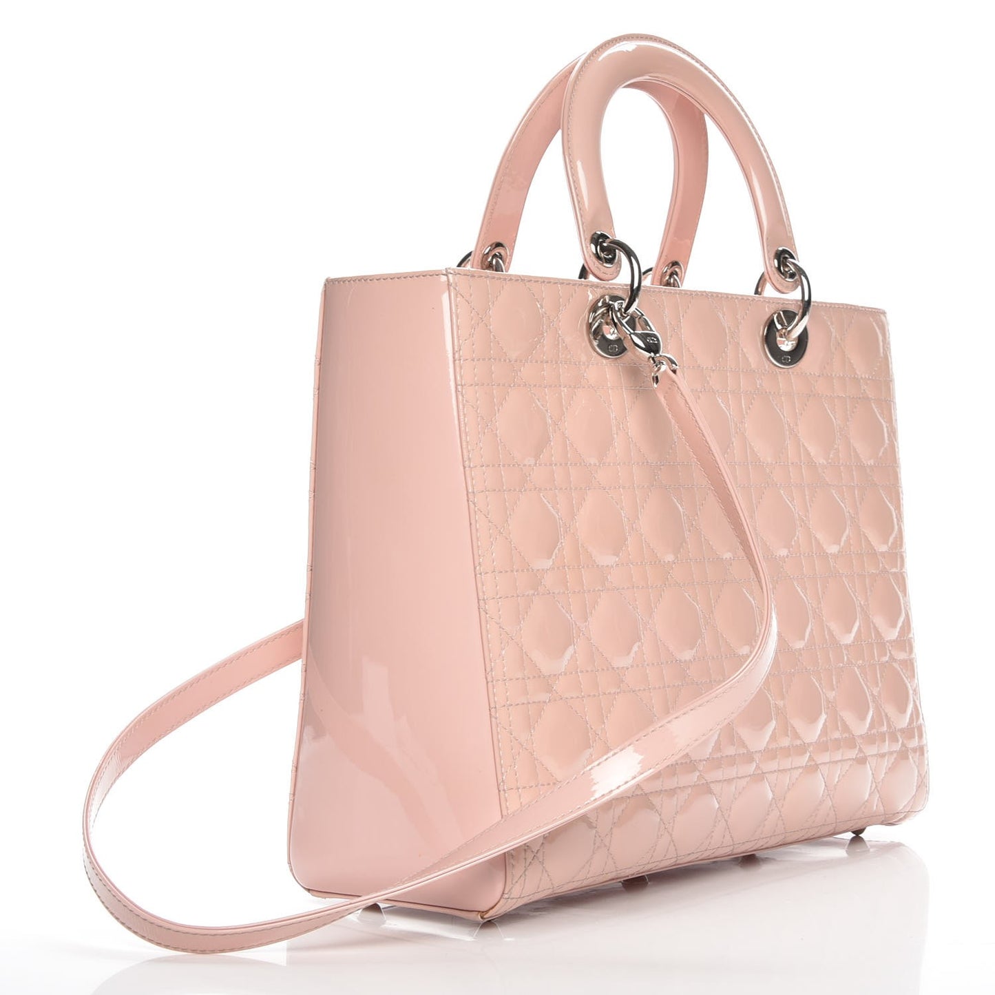 Patent Cannage Large Lady Dior Light Pink