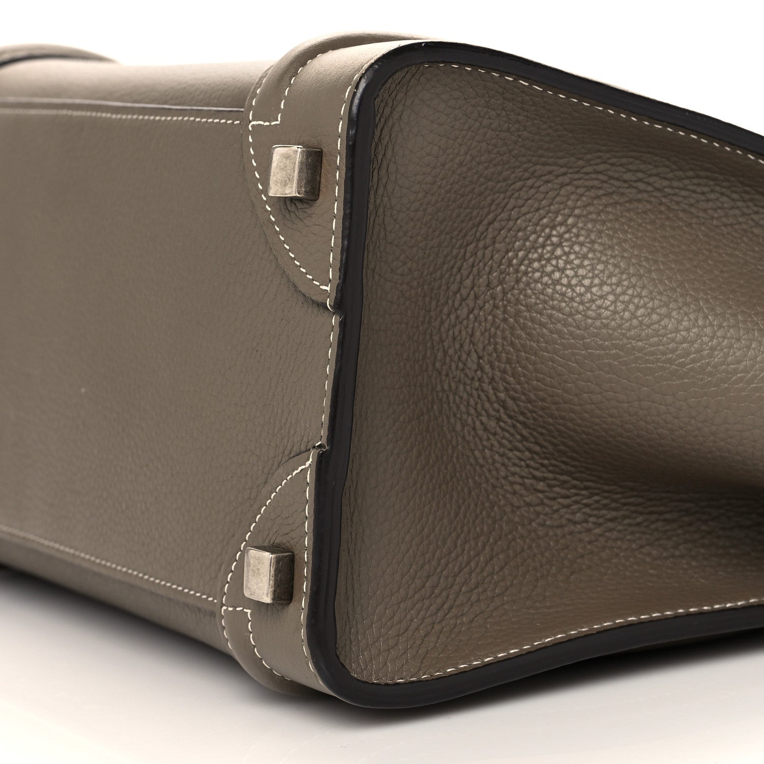 Celine Drummed Calfskin Micro Luggage Souris 8 of 8