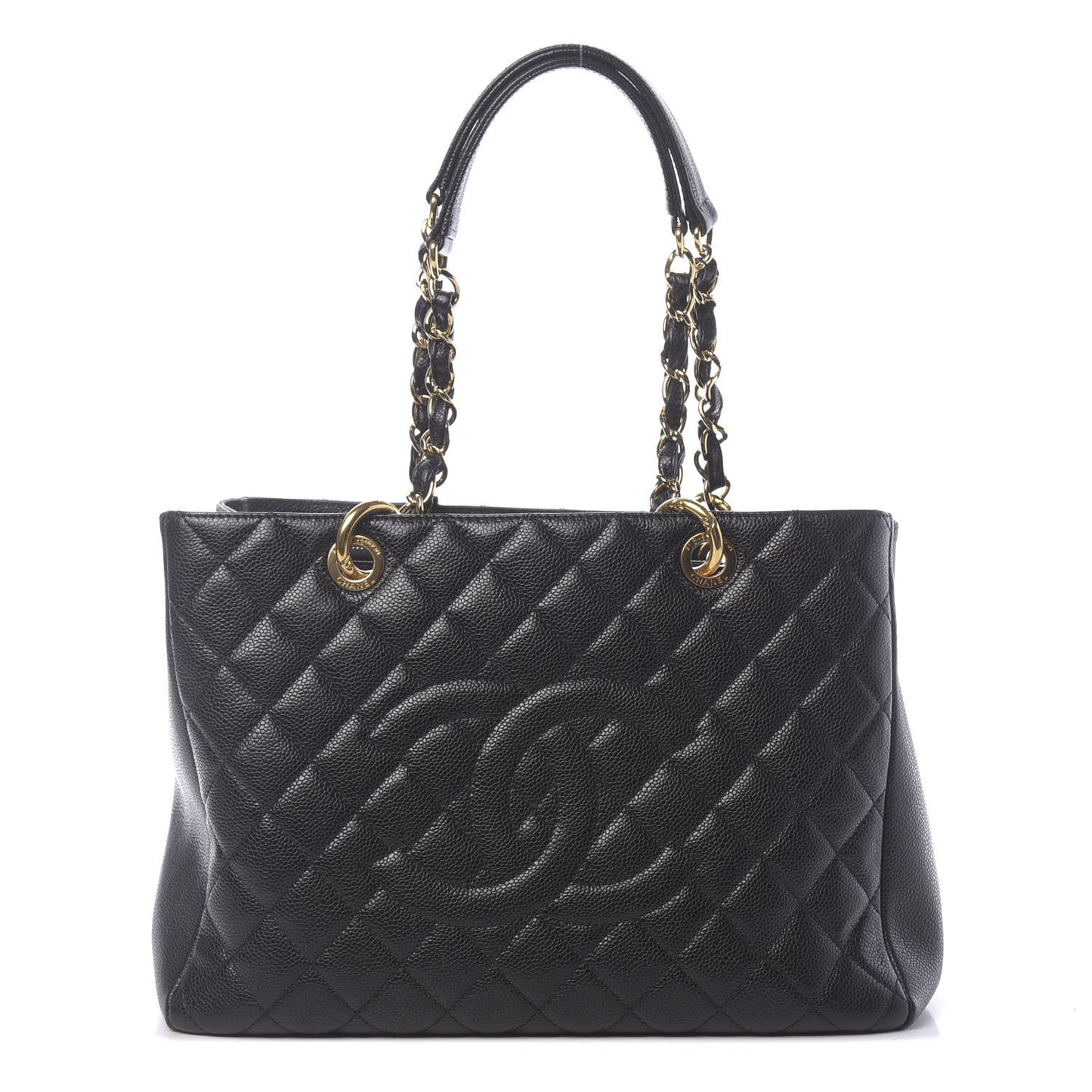 Caviar Quilted Grand Shopping Tote GST Black