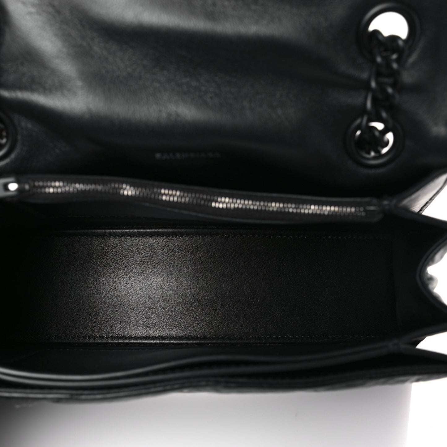 Crushed Calfskin Quilted Matte Black Hardware Small Crush Chain Bag Black