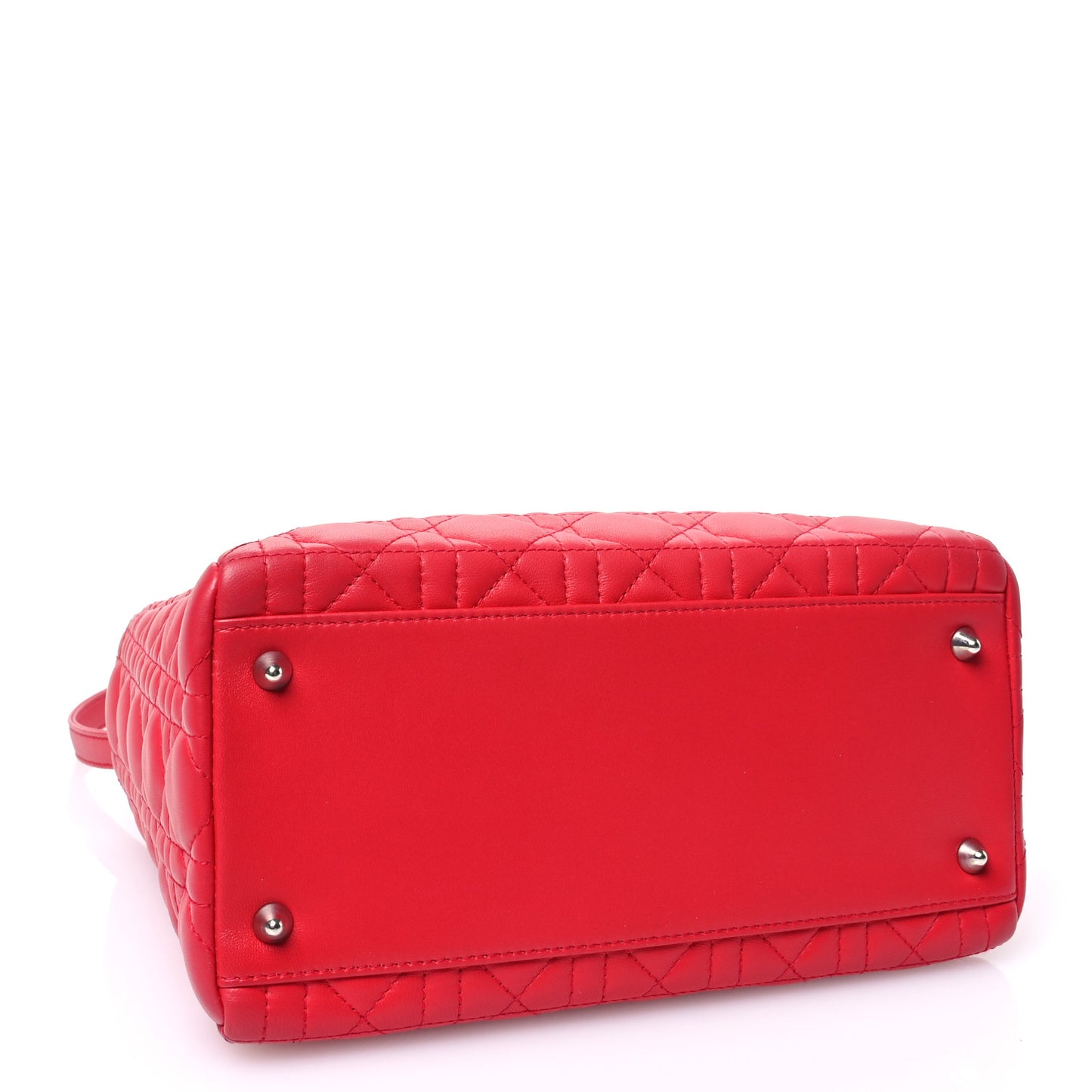 Lambskin Cannage Medium Lady Dior Red