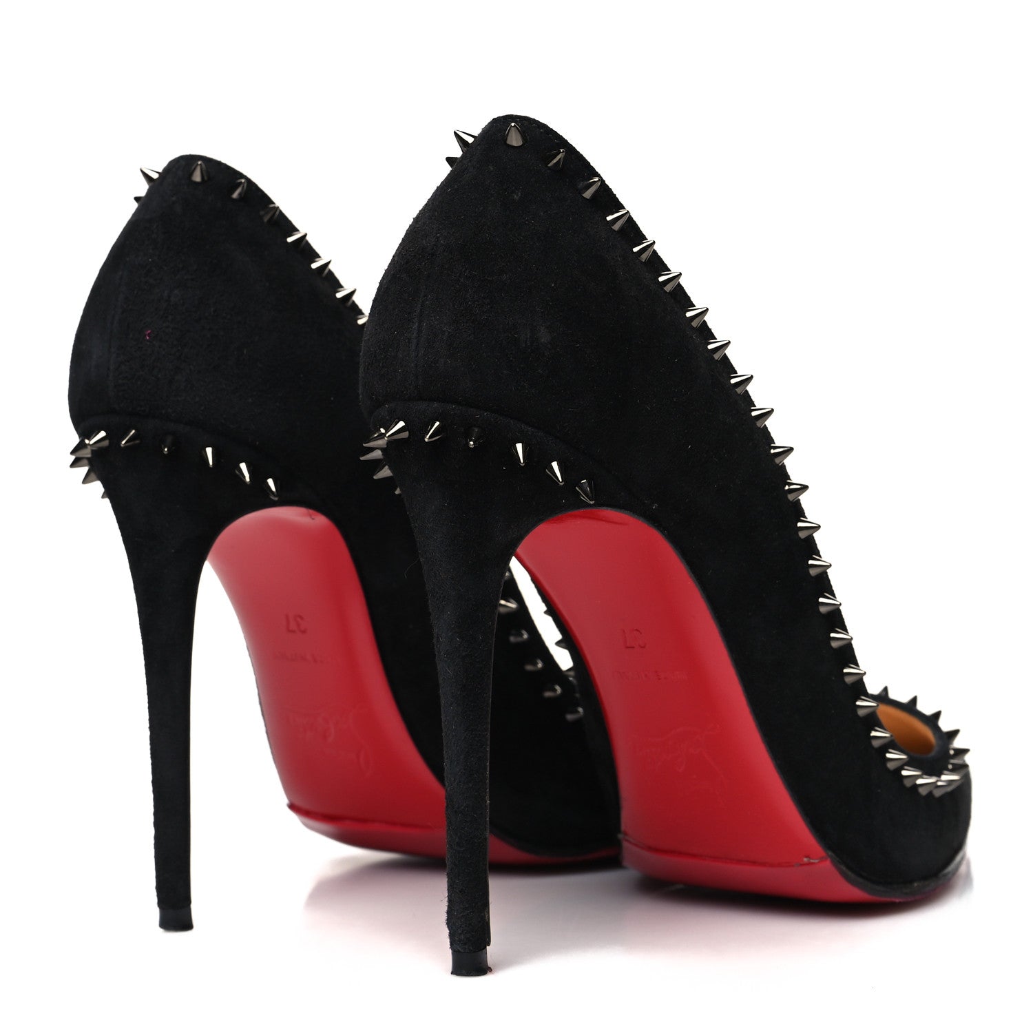 Christian Louboutin Veau Velours Anjalina 100 Pumps 37 Black 4 of 10