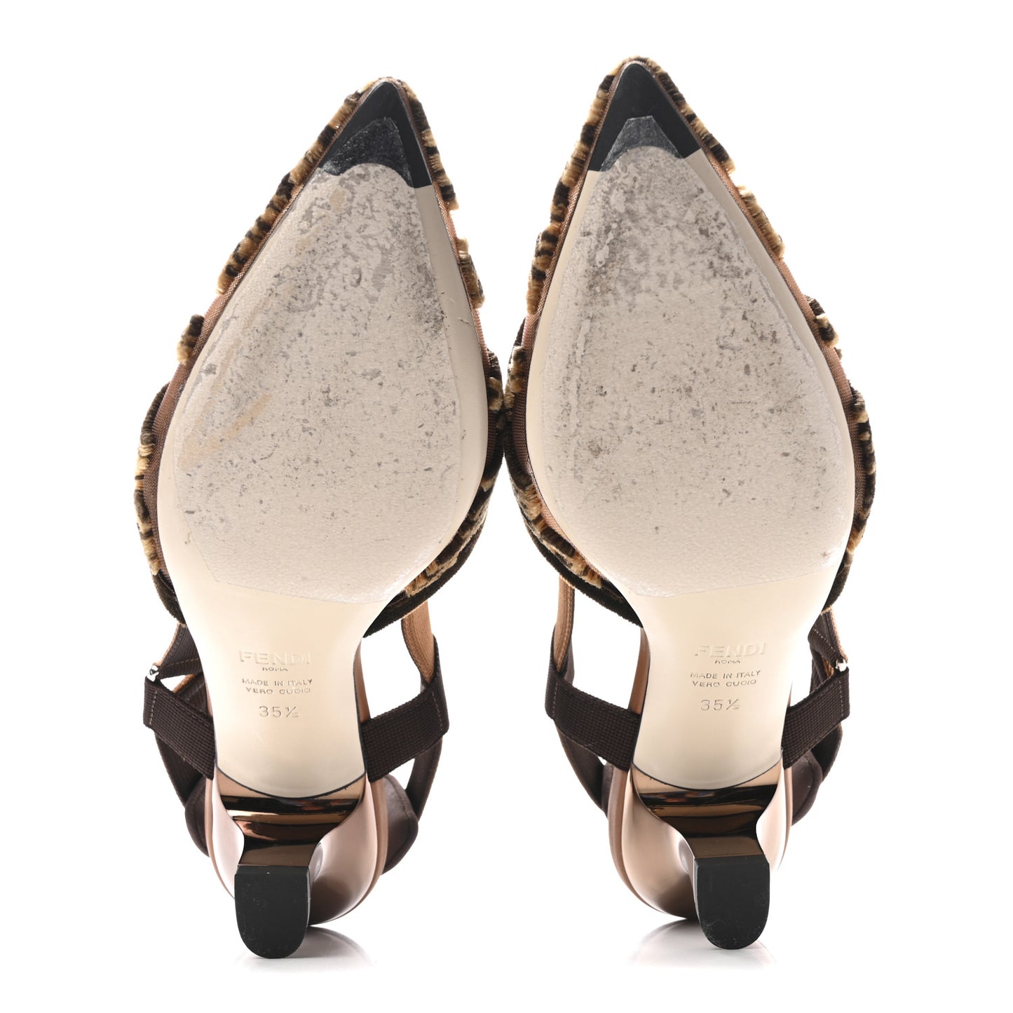 Mesh Velvet Karligraphy Colibri 55mm Slingback Pumps 35.5 Nocciola