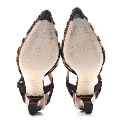 Fendi Mesh Velvet Karligraphy Colibri 55mm Slingback Pumps 35.5 Nocciola 6 of 9