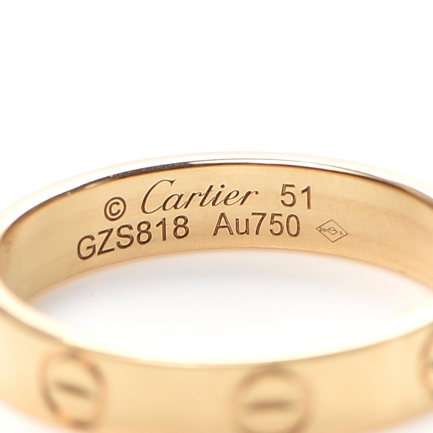 Cartier 18K Yellow Gold 3.5mm LOVE Wedding Band Ring 51 5.75 8 of 8