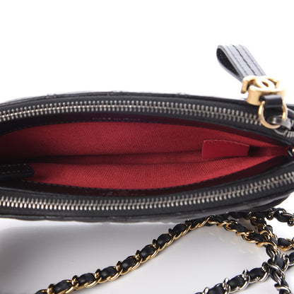 Chanel Aged Calfskin Quilted Small Gabrielle Clutch With Chain Black 7 of 11