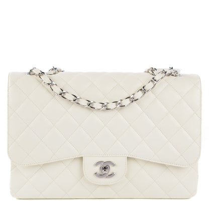 Chanel Caviar Quilted Jumbo Single Flap White 1 of 8