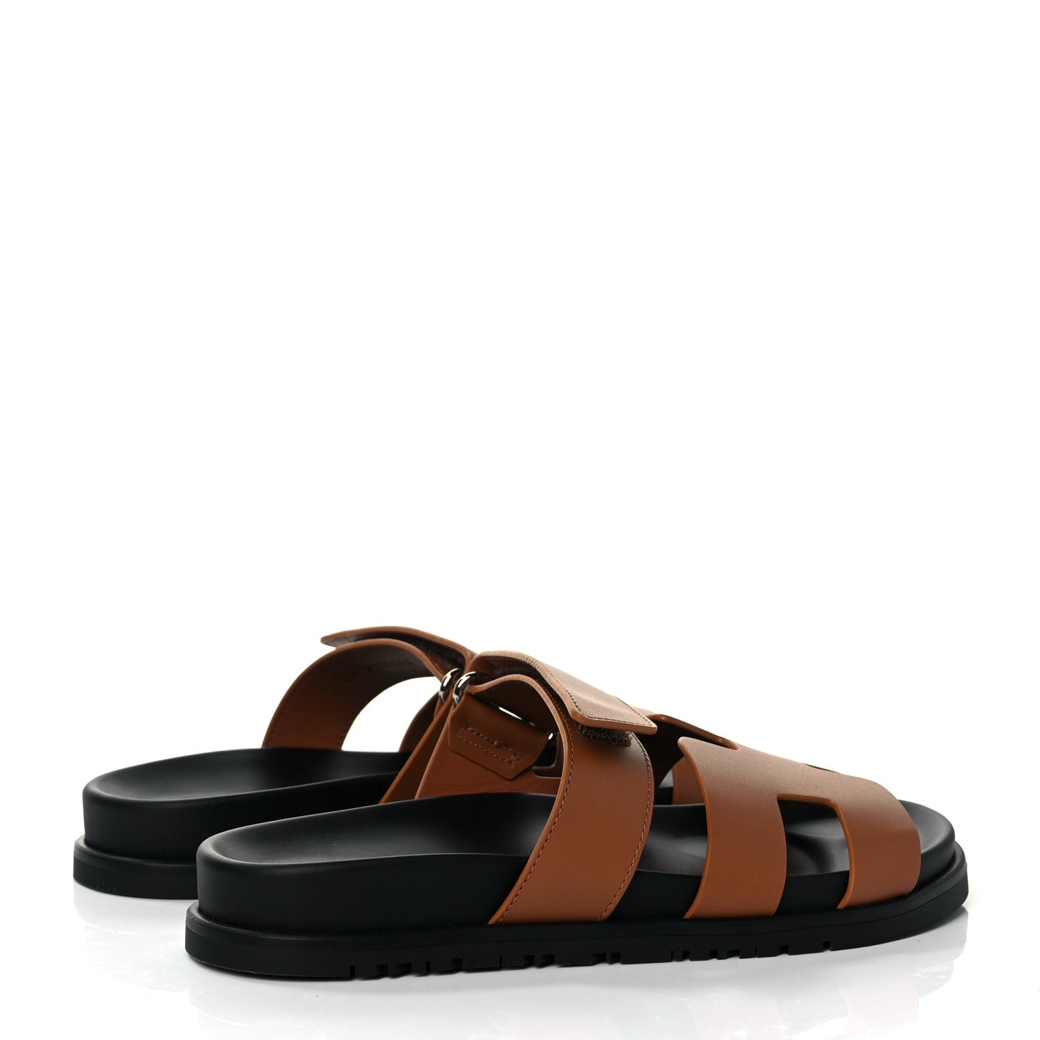 Hermes Calfskin Womens Chypre Sandals 37 Gold 4 of 9