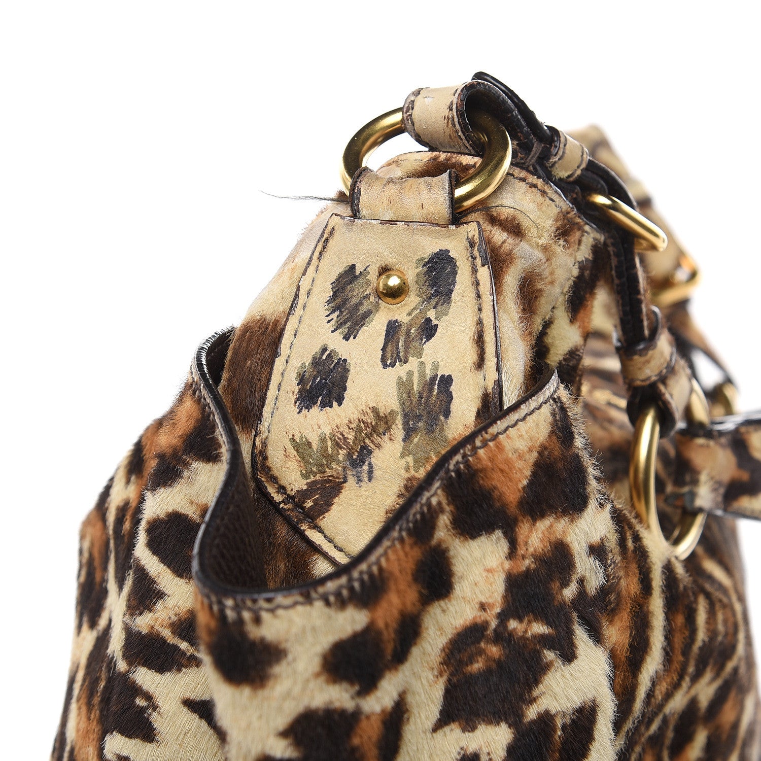Prada Calf Hair Leopard Print Shoulder Bag Avorio 19 of 20