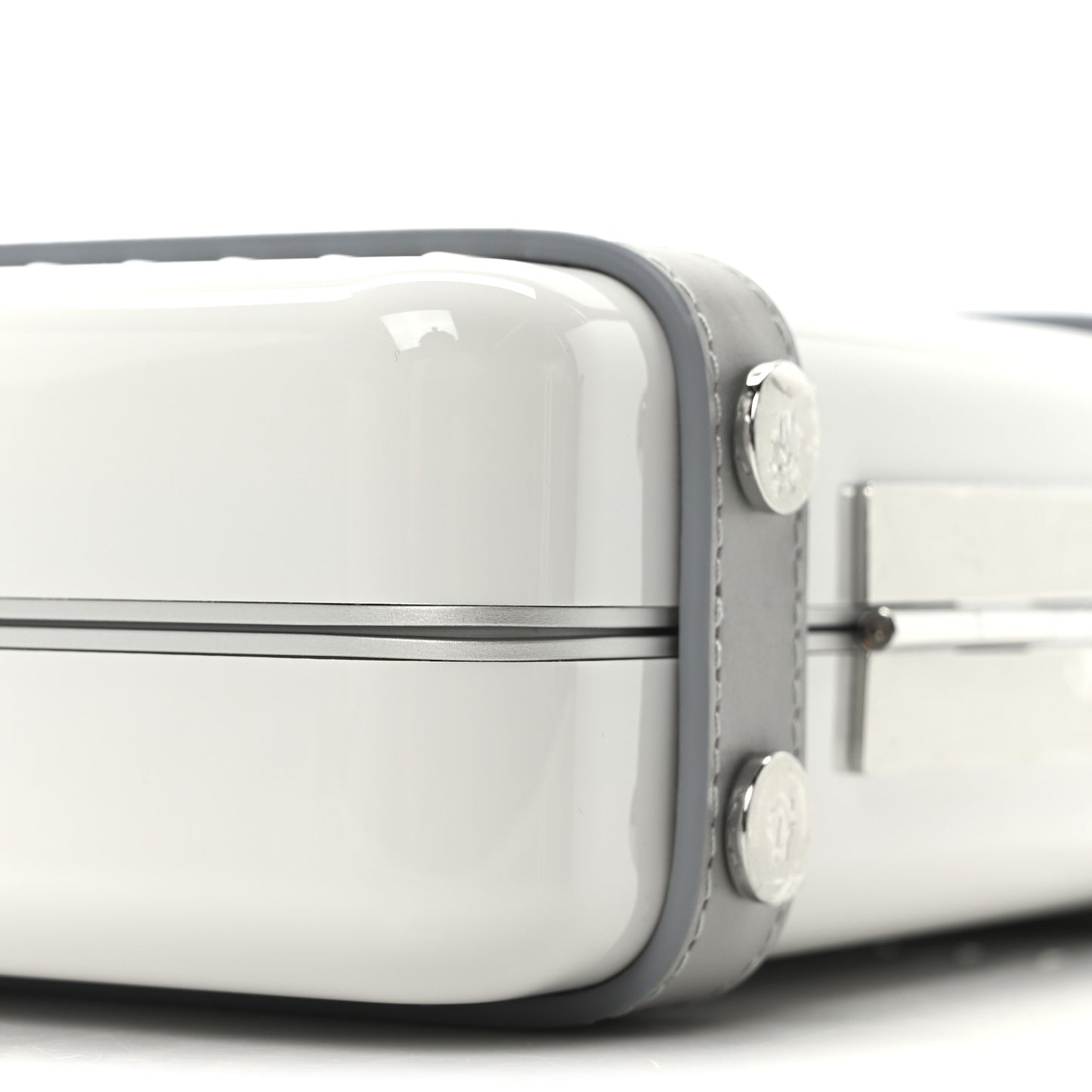 Gloss Polycarbonate Personal Cross-Body Bag White Grey