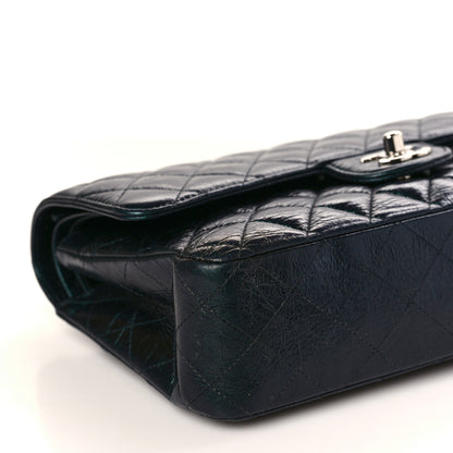 Chanel Iridescent Crumpled Calfskin Quilted Medium Double Flap Dark Green 9 of 9