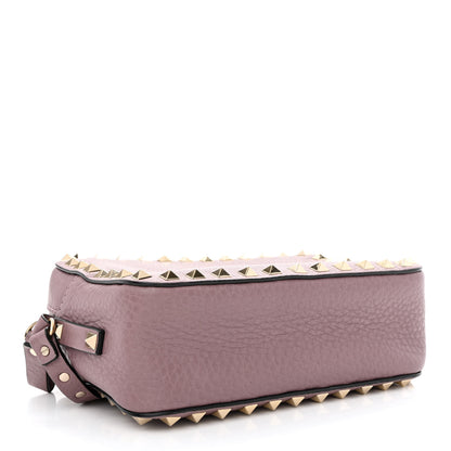 Valentino Garavani Pebbled Calfskin Rockstud Camera Crossbody Bag Dark Mauve 3 of 9