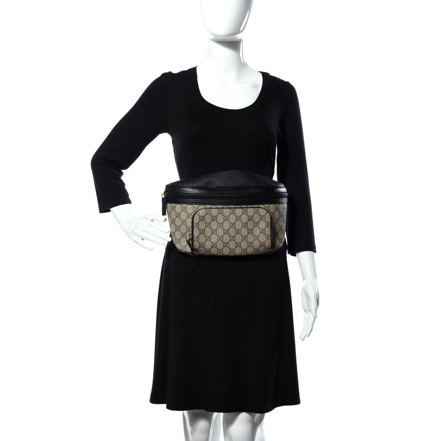 GG Supreme Monogram Belt Bag Black