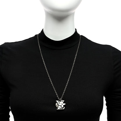Louis Vuitton Metal Initiales Pendant Necklace Silver 2 of 4