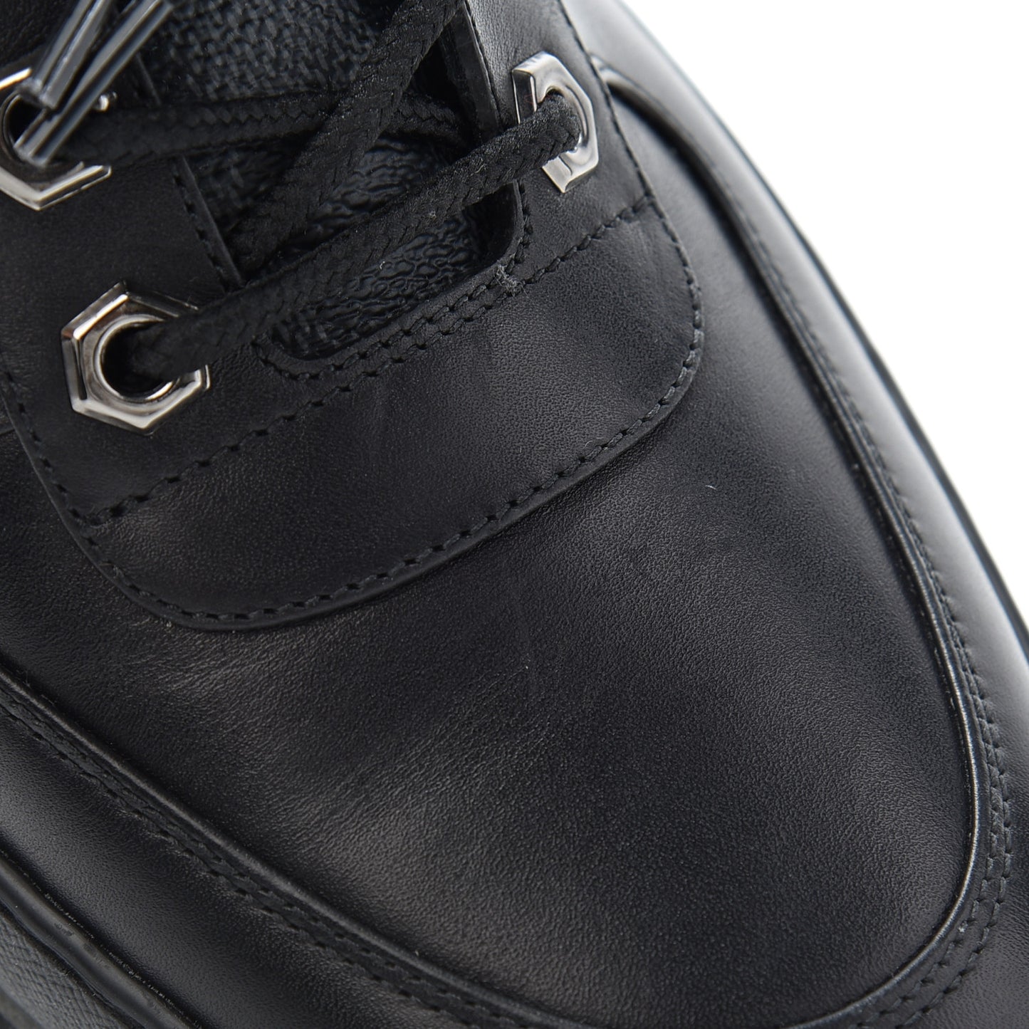Calfskin Damier Graphite Mens Harlem Sneakers 7 Black