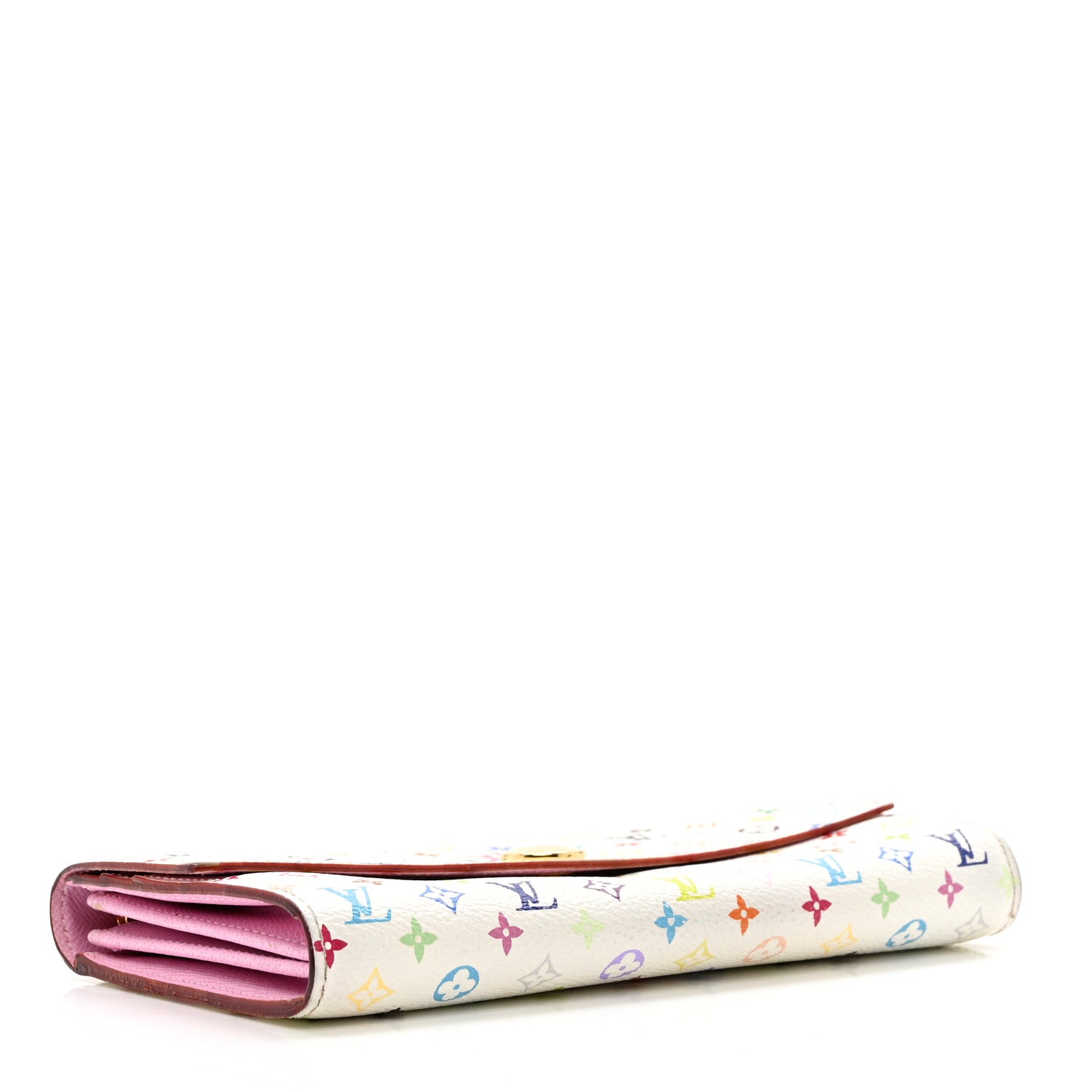 Louis Vuitton Monogram Multicolor Sarah Wallet White Litchi 4 of 9