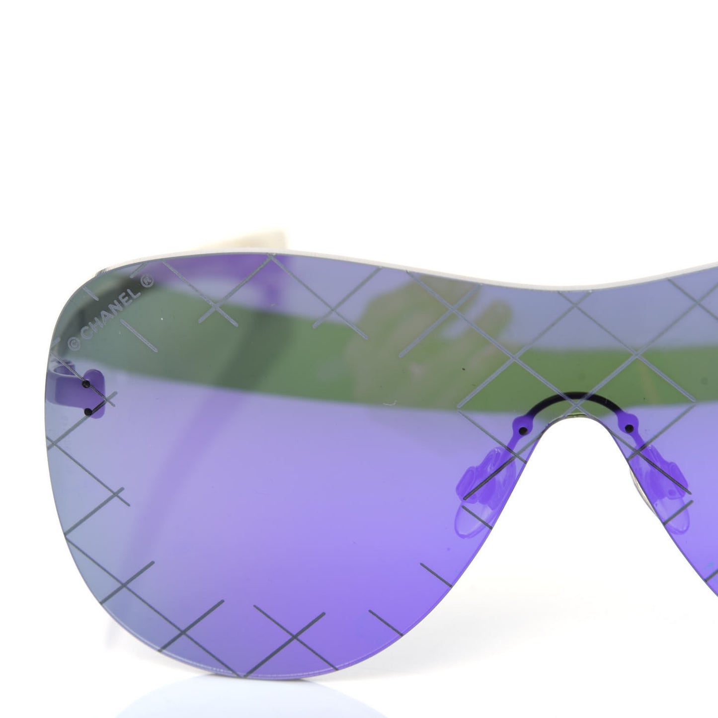 Acetate Shield Runway Sunglasses 71158 Silver Purple