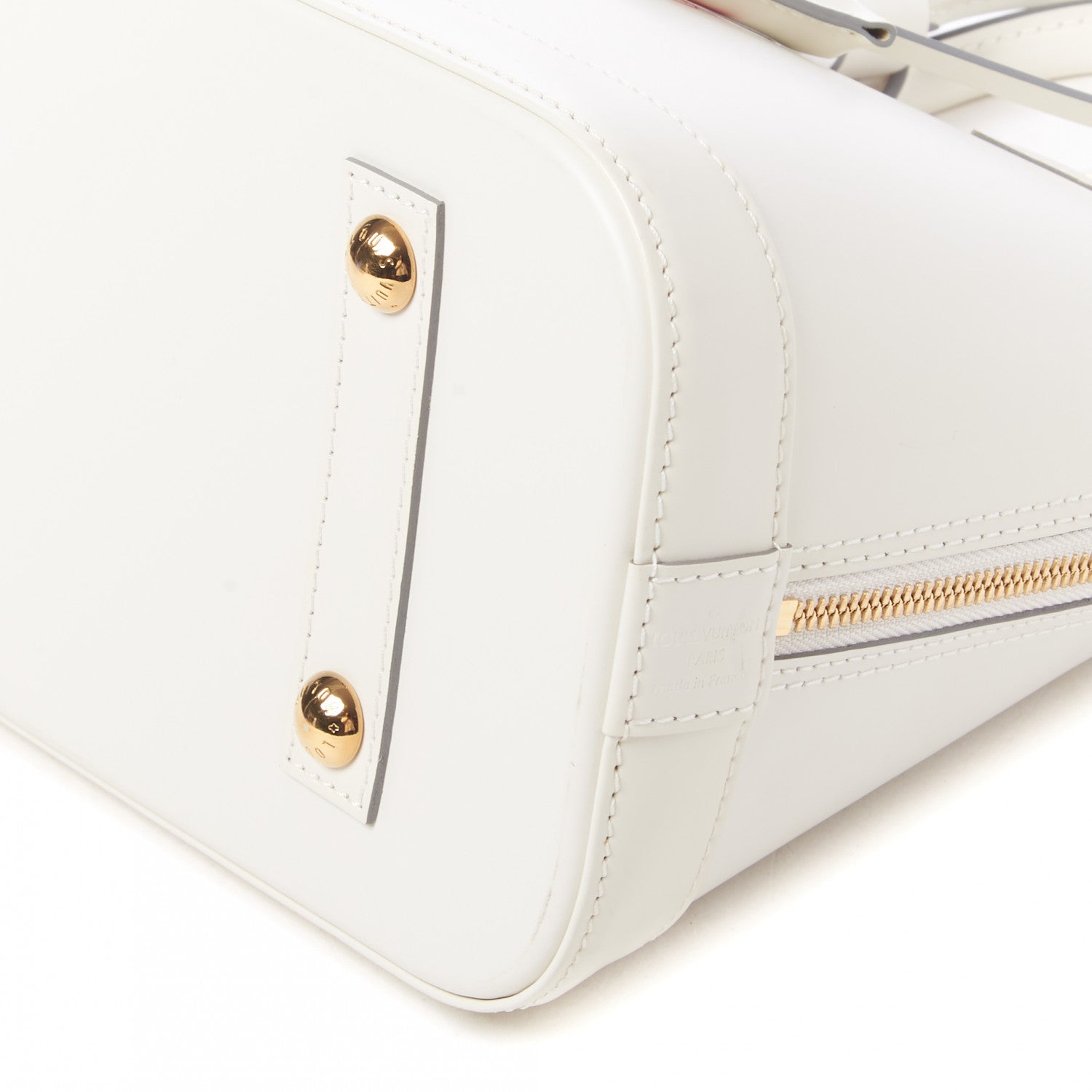 Louis Vuitton Smooth Calfskin Signature Alma PM White 4 of 7
