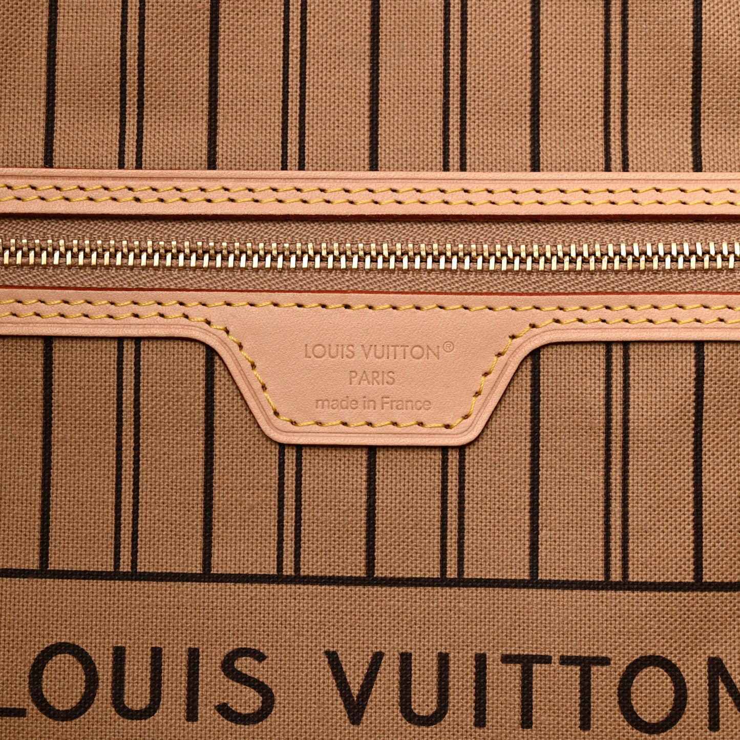 Monogram Stamped Inside Out Neverfull Bandouliere GM Beige