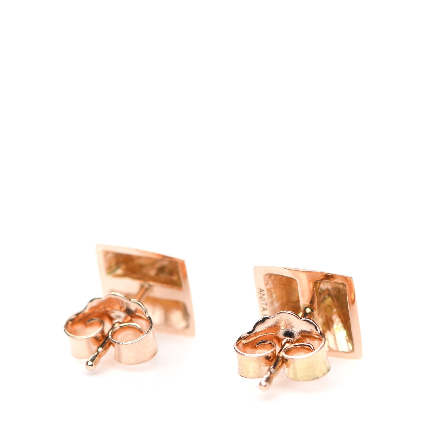 Anita Ko 14K Rose Gold Pyramid Stud Earrings 3 of 5