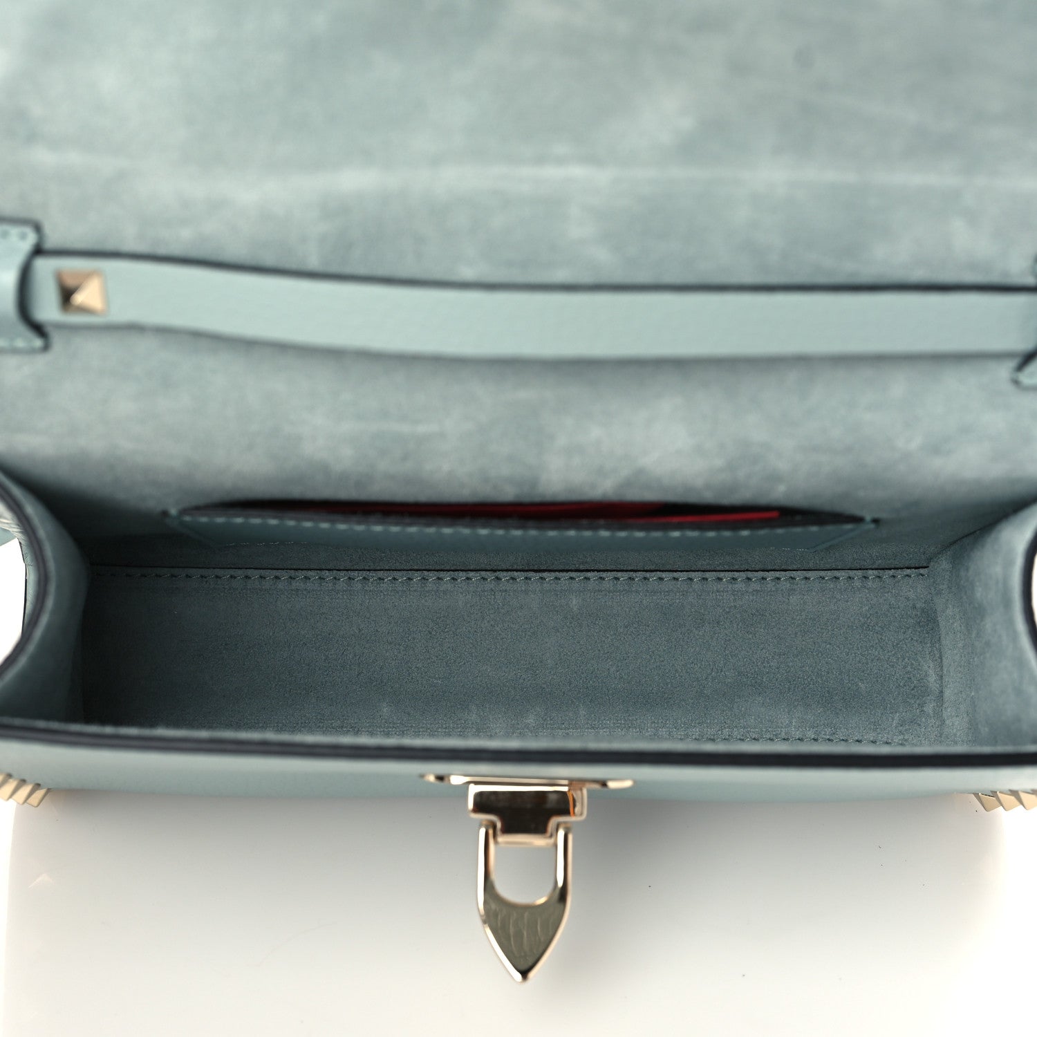 Valentino Garavani Pebbled Calfskin Medium Rockstud Flip Lock Crossbody Bag Celadon 5 of 8