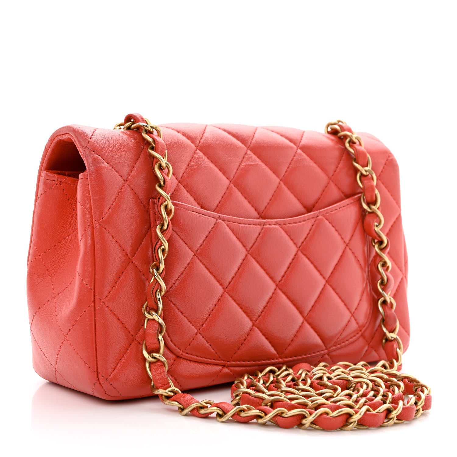Chanel Lambskin Quilted Mini Rectangular Flap Red 3 of 11