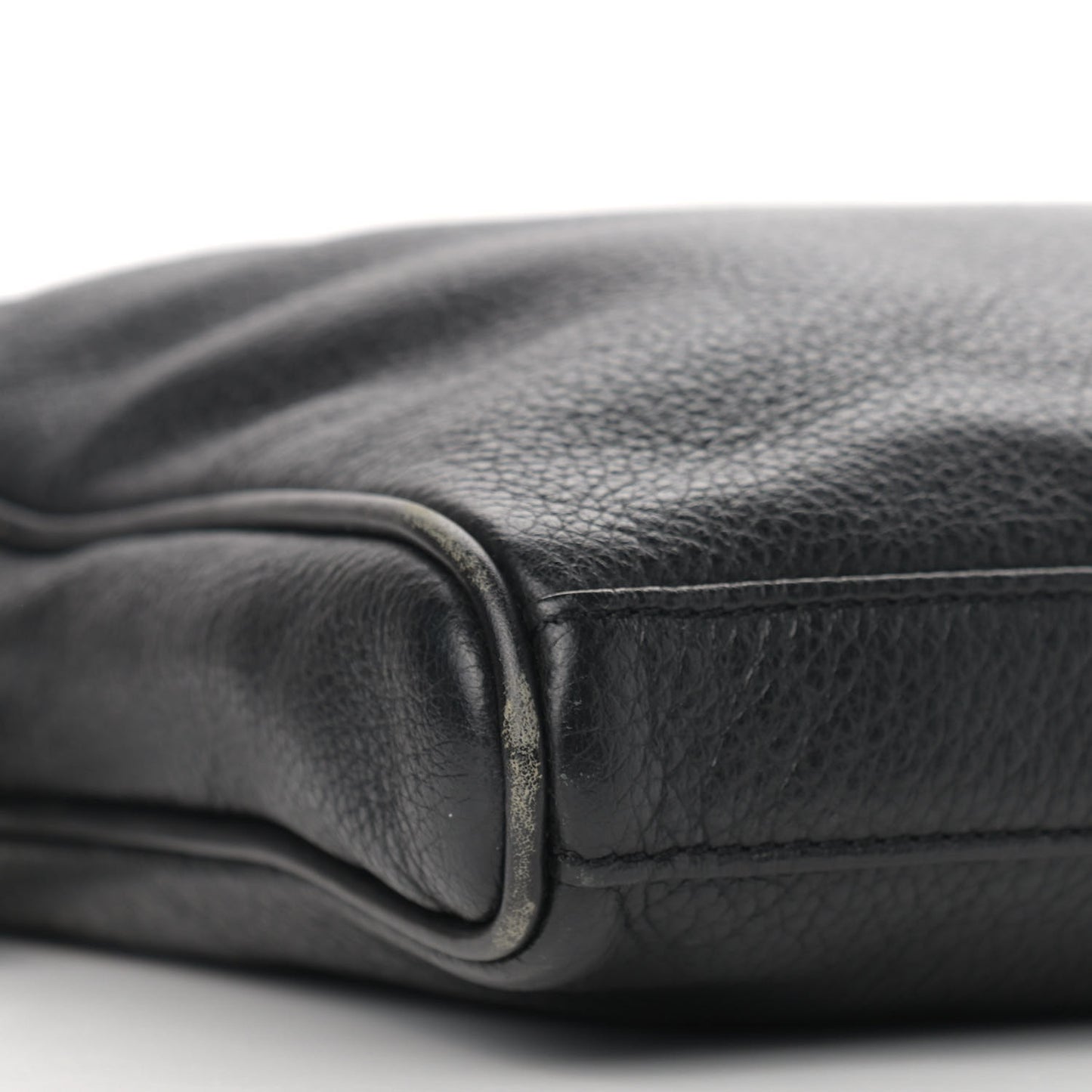 Grained Calfskin Satchel Black