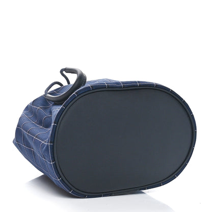 Hermes Tattersall Canvas Swift Trek-H Pouch Bleu Nuit White Black Caban 4 of 10