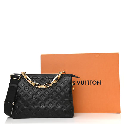 Louis Vuitton Lambskin Embossed Monogram Coussin MM Black 10 of 10