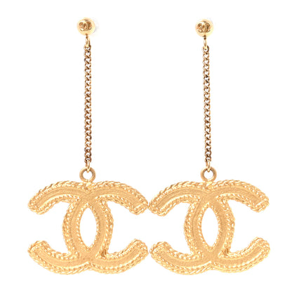 Chanel CC Drop Earrings Matte Gold 1 of 4