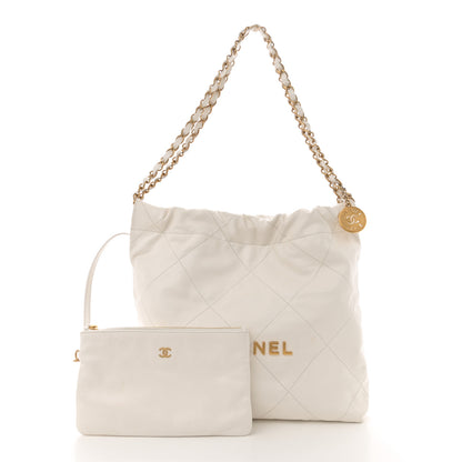 Chanel Shiny Calfskin Quilted Small Chanel 22 White 3 of 11